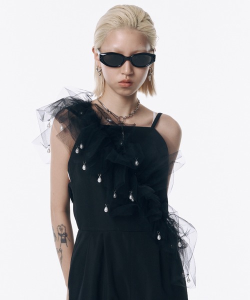 新品 TULE FRILL STRAP チュール パール ストラップ TULE FRILL STRAP/チュールフリルストラップ（付け襟）｜JOSE