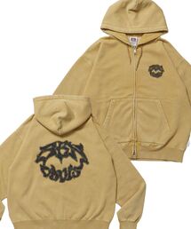 BEN DAVIS | 【BEN DAVIS（ベンデイビス）】PATCHING BLEACH ZIP HOODIE / 加工 ジップパーカー ワッペン フーディ 裏起毛(パーカー)