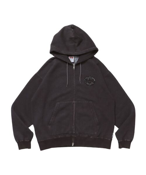 BEN DAVIS(ベンデイビス)の「【BEN DAVIS(ベンデイビス)】PATCHING BLEACH ZIP HOODIE / 加工 ジップパーカー ワッペン フーディ 裏起毛(パーカー・メンズ・ブラック/マスタード・LARGE/MEDIUM/X-LARGE)」の3枚目の写真