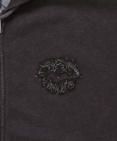 BEN DAVIS(ベンデイビス)の「【BEN DAVIS(ベンデイビス)】PATCHING BLEACH ZIP HOODIE / 加工 ジップパーカー ワッペン フーディ 裏起毛(パーカー・メンズ・ブラック/マスタード・LARGE/MEDIUM/X-LARGE)」の6枚目の写真