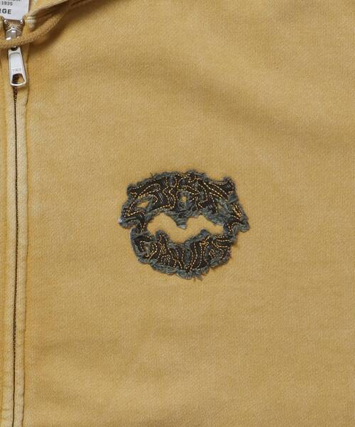 BEN DAVIS(ベンデイビス)の「【BEN DAVIS(ベンデイビス)】PATCHING BLEACH ZIP HOODIE / 加工 ジップパーカー ワッペン フーディ 裏起毛(パーカー・メンズ・ブラック/マスタード・LARGE/MEDIUM/X-LARGE)」の12枚目の写真