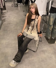 Cest Nous(Zk[)́yCest NouszTie-dye ruffled camisole dress / yZk[z^C_CbtL~s[X(s[X)