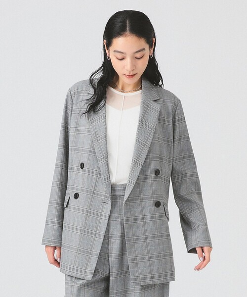 チェック 4ボタン W ジャケット（テーラードジャケット）｜Ray