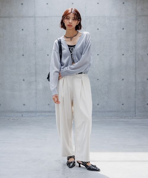 PAGEBOY(ページボーイ)の「レースアップシアーボレロ(カーディガン/ボレロ・レディース・ブラック/ロイヤルブルー/オフホワイト・FREE)」の11枚目の写真