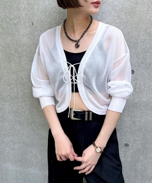 PAGEBOY（ページボーイ）の「レースアップシアーボレロ（カーディガン