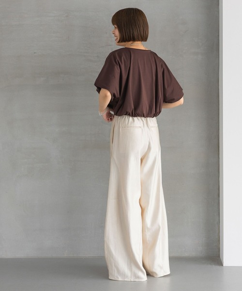 A part by（アパートバイ）の「【高身長向けサイズ展開あり・あいか企画】サテンバルーンイージーパンツ（その他パンツ・レディース・ライトベージュ/アイボリー/ブラック/ブラウン・FREE/TALL）」の13枚目の写真