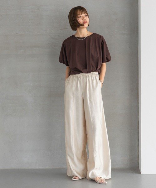 A part by（アパートバイ）の「【高身長向けサイズ展開あり・あいか企画】サテンバルーンイージーパンツ（その他パンツ・レディース・ライトベージュ/アイボリー/ブラック/ブラウン・FREE/TALL）」の14枚目の写真
