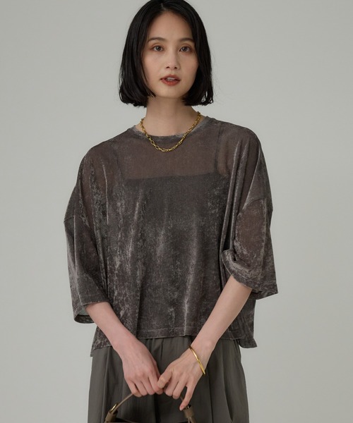 セール】オーバーサイズベロアTブラウス（シャツ/ブラウス）｜BABYLONE