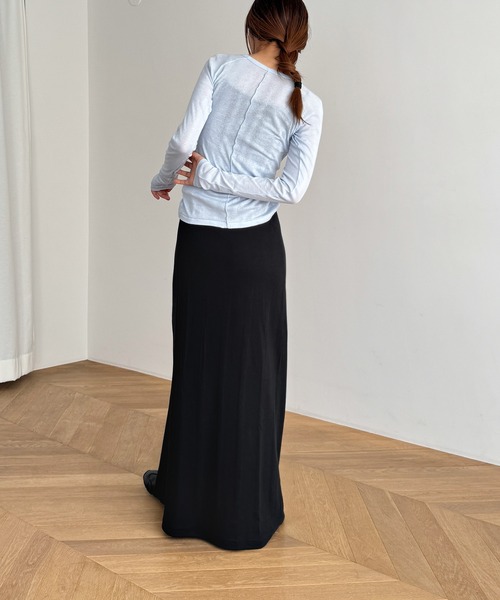 CANAL JEAN(キャナルジーン)の「Miller パネルリブスカート(スカート・レディース・ブラック/グレー系その他・ONE SIZE)」の5枚目の写真