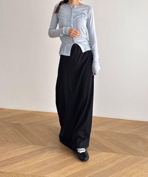 CANAL JEAN(キャナルジーン)の「Miller パネルリブスカート(スカート・レディース・ブラック/グレー系その他・ONE SIZE)」の6枚目の写真