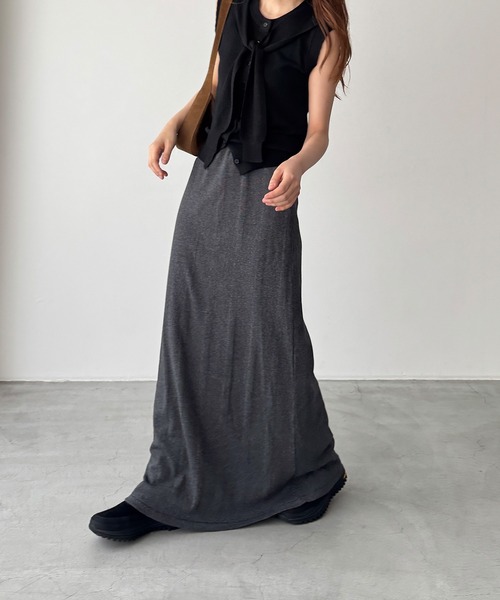 CANAL JEAN(キャナルジーン)の「Miller パネルリブスカート(スカート・レディース・ブラック/グレー系その他・ONE SIZE)」の7枚目の写真