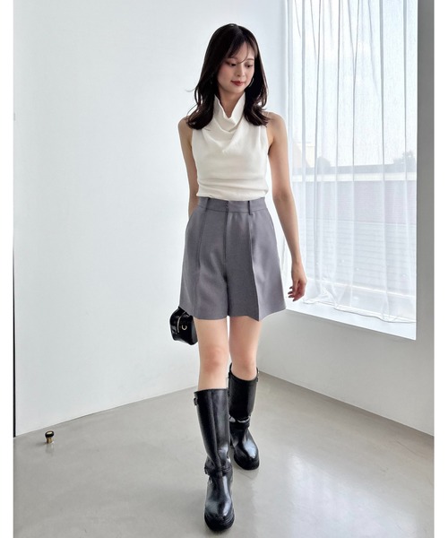 SNIDEL(スナイデル)の「シンプルショートパンツ(その他パンツ・レディース・ネイビー/チェック/グレー・0/1)」の2枚目の写真