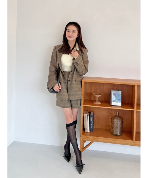 SNIDEL(スナイデル)の「シンプルショートパンツ(その他パンツ・レディース・ネイビー/チェック/グレー・0/1)」の8枚目の写真