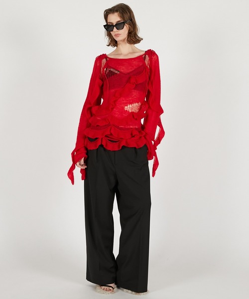 PRANK PROJECT（プランクプロジェクト）の「モヘアチュニック / Mohair Tunic（チュニック・レディース・アイボリー/チャコールグレー/レッド・FREE）」の10枚目の写真