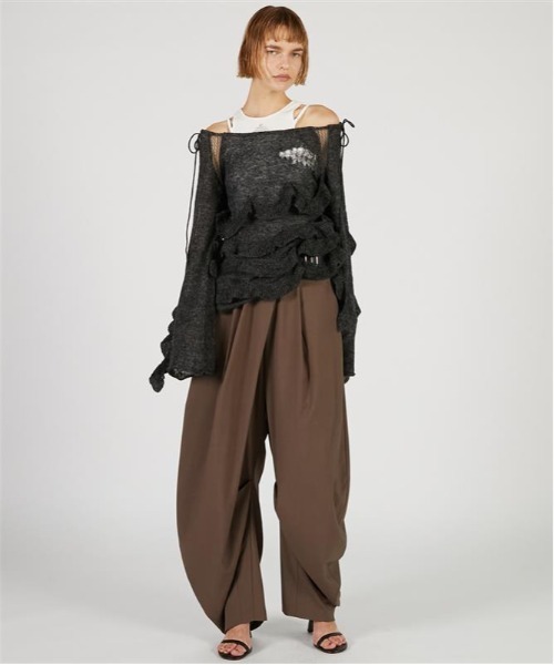 PRANK PROJECT（プランクプロジェクト）の「モヘアチュニック / Mohair Tunic（チュニック・レディース・アイボリー/チャコールグレー/レッド・FREE）」の5枚目の写真