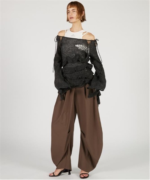 PRANK PROJECT（プランクプロジェクト）の「モヘアチュニック / Mohair Tunic（チュニック・レディース・アイボリー/チャコールグレー/レッド・FREE）」の7枚目の写真