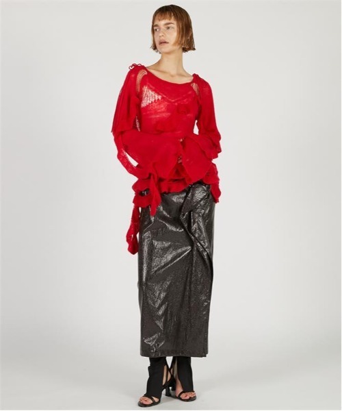 PRANK PROJECT（プランクプロジェクト）の「モヘアチュニック / Mohair Tunic（チュニック・レディース・アイボリー/チャコールグレー/レッド・FREE）」の9枚目の写真