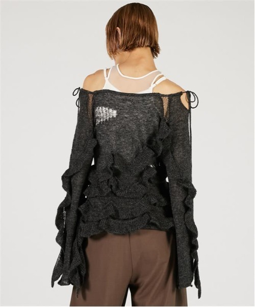 PRANK PROJECT（プランクプロジェクト）の「モヘアチュニック / Mohair Tunic（チュニック・レディース・アイボリー/チャコールグレー/レッド・FREE）」の15枚目の写真