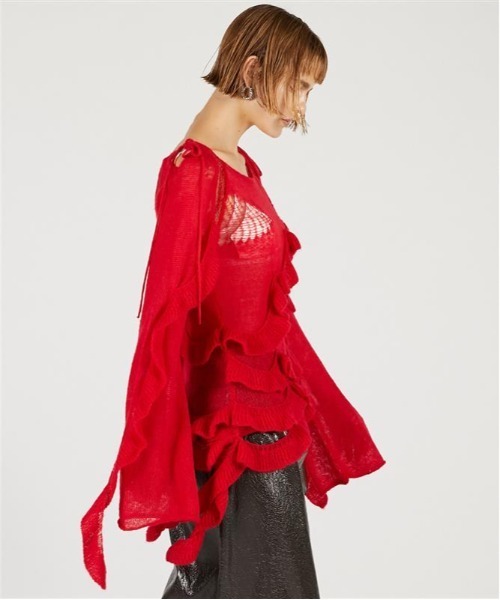 PRANK PROJECT（プランクプロジェクト）の「モヘアチュニック / Mohair Tunic（チュニック・レディース・アイボリー/チャコールグレー/レッド・FREE）」の22枚目の写真