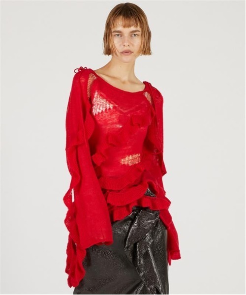 PRANK PROJECT（プランクプロジェクト）の「モヘアチュニック / Mohair Tunic（チュニック・レディース・アイボリー/チャコールグレー/レッド・FREE）」の18枚目の写真