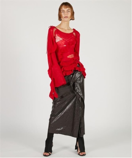 PRANK PROJECT（プランクプロジェクト）の「モヘアチュニック / Mohair Tunic（チュニック・レディース・アイボリー/チャコールグレー/レッド・FREE）」の8枚目の写真