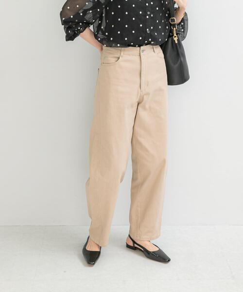 URBAN RESEARCH ROSSO WOMEN（アーバンリサーチ　ロッソ）の「ツイルバレルパンツ（その他パンツ・レディース・ブラック/ベージュ系その他・36/38）」の2枚目の写真