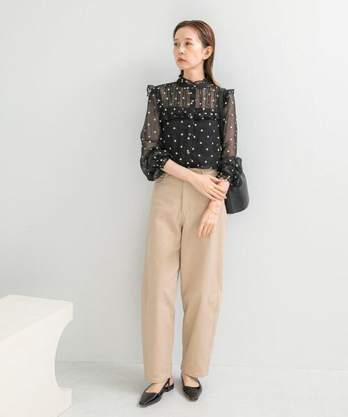 URBAN RESEARCH ROSSO WOMEN（アーバンリサーチ　ロッソ）の「ツイルバレルパンツ（その他パンツ・レディース・ブラック/ベージュ系その他・36/38）」の5枚目の写真