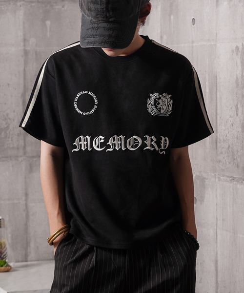 #MEMORY(メモリー)の「【MEMORY】フェイクスエード S/S ゲームシャツ / Faux suede short sleeve game shirt(Tシャツ/カットソー・メンズ・グレイッシュベージュ/ブラック/チャコールグレー・M/L/XL)」の2枚目の写真