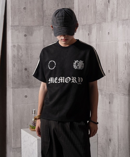 #MEMORY(メモリー)の「【MEMORY】フェイクスエード S/S ゲームシャツ / Faux suede short sleeve game shirt(Tシャツ/カットソー・メンズ・グレイッシュベージュ/ブラック/チャコールグレー・M/L/XL)」の6枚目の写真