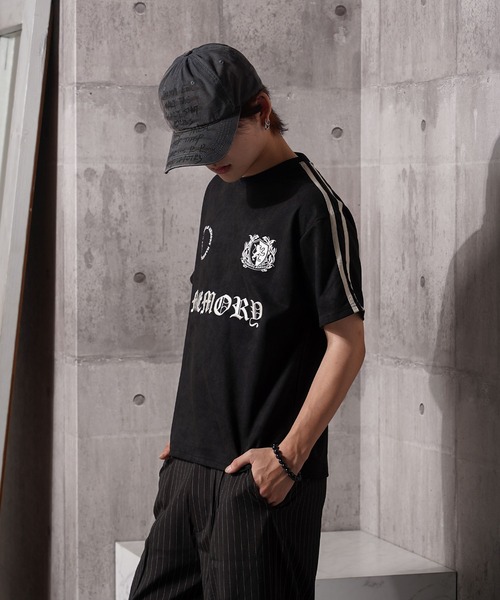 #MEMORY(メモリー)の「【MEMORY】フェイクスエード S/S ゲームシャツ / Faux suede short sleeve game shirt(Tシャツ/カットソー・メンズ・グレイッシュベージュ/ブラック/チャコールグレー・M/L/XL)」の7枚目の写真