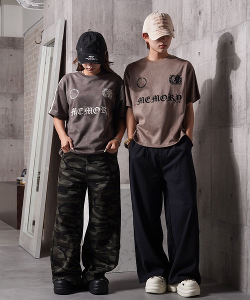 #MEMORY(メモリー)の「【MEMORY】フェイクスエード S/S ゲームシャツ / Faux suede short sleeve game shirt(Tシャツ/カットソー・メンズ・グレイッシュベージュ/ブラック/チャコールグレー・M/L/XL)」の4枚目の写真