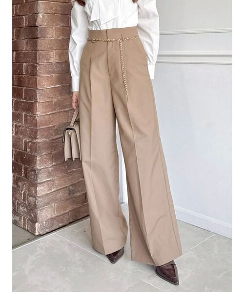 dazzlin（ダズリン）の「バリエーションワイドパンツ（その他パンツ・レディース・チャコールグレー/キャメル・SMALL/MEDIUM）」の2枚目の写真