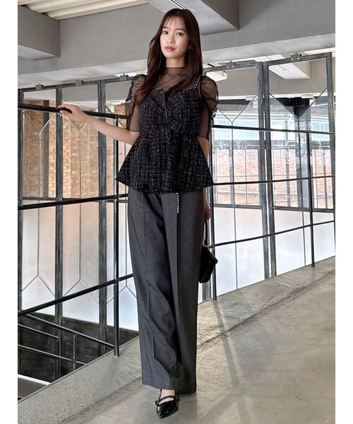 dazzlin（ダズリン）の「バリエーションワイドパンツ（その他パンツ・レディース・チャコールグレー/キャメル・SMALL/MEDIUM）」の7枚目の写真