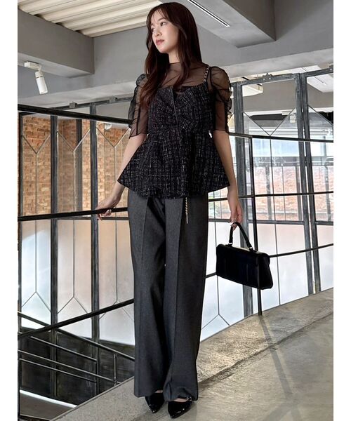 dazzlin（ダズリン）の「バリエーションワイドパンツ（その他パンツ・レディース・チャコールグレー/キャメル・SMALL/MEDIUM）」の8枚目の写真