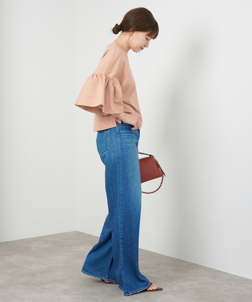 IENA（イエナ）の「エアーミニ裏毛 ギャザー袖プルオーバー（Tシャツ/カットソー・レディース・ベージュ系その他/チャコールグレー・FREE）」の17枚目の写真