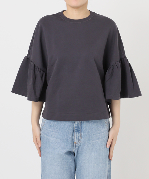 IENA（イエナ）の「エアーミニ裏毛 ギャザー袖プルオーバー（Tシャツ/カットソー・レディース・ベージュ系その他/チャコールグレー・FREE）」の20枚目の写真