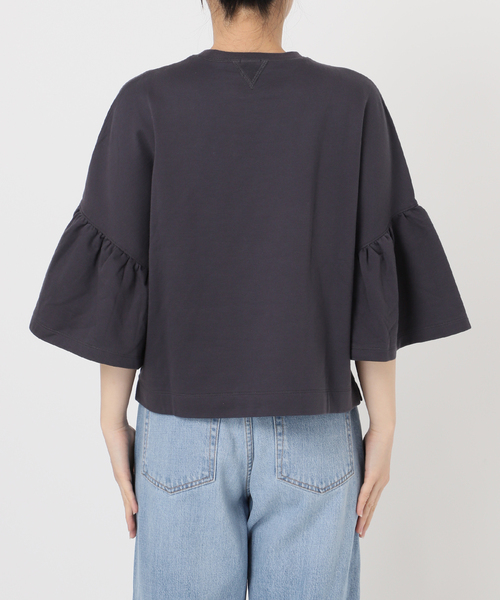 IENA（イエナ）の「エアーミニ裏毛 ギャザー袖プルオーバー（Tシャツ/カットソー・レディース・ベージュ系その他/チャコールグレー・FREE）」の22枚目の写真