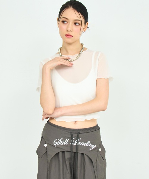 ANAP（アナップ）の「リブ ブラトップ × シアー トップス アンサンブル（Tシャツ/カットソー・レディース・ホワイト/ブラック・FREE）」の21枚目の写真