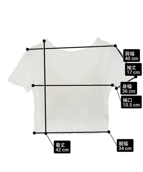 ANAP（アナップ）の「リブ ブラトップ × シアー トップス アンサンブル（Tシャツ/カットソー・レディース・ホワイト/ブラック・FREE）」の12枚目の写真
