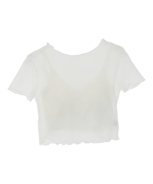 ANAP（アナップ）の「リブ ブラトップ × シアー トップス アンサンブル（Tシャツ/カットソー・レディース・ホワイト/ブラック・FREE）」の16枚目の写真