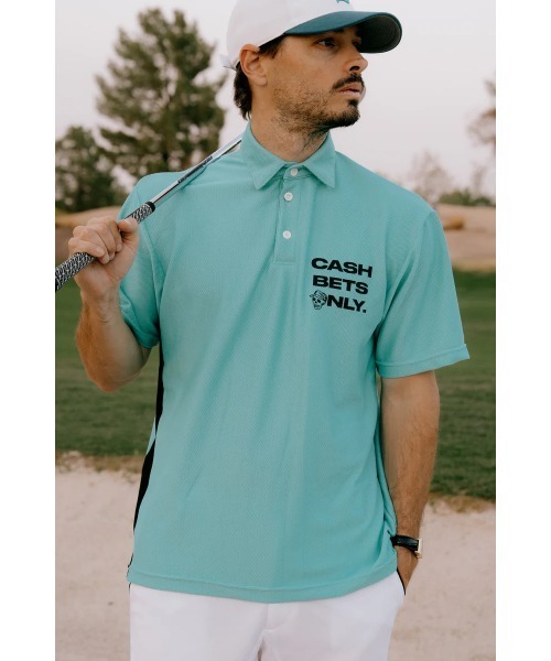DEVEREUX GOLF(デヴァローゴルフ)の「Cash Betsメッシュポロ(ポロシャツ・メンズ・アクア/ホワイト・LARGE/MEDIUM/SMALL)」の6枚目の写真