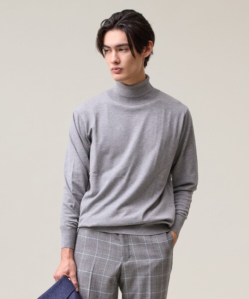 J.PRESS(ジェイプレス)の「品よく暖かで首元からスマートに【ストレッチ / イージーケア】【FLEX YARN】タートルネック ニット(ニット/セーター・メンズ・ライトグレー系/ブラウン系/ブラック系・SMALL/MEDIUM/X-LARGE/LARGE)」の2枚目の写真