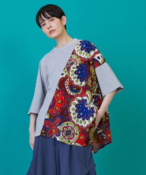 FRAPBOIS(フラボア)の「スカーフルカット カットソー(Tシャツ/カットソー・レディース・グレー/ブラック・2/1)」の2枚目の写真