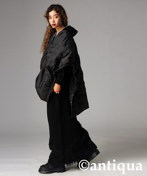 antiqua(アンティカ)の「変形ビッグベスト(ダウンベスト・レディース・ブラック・ONESIZE)」の2枚目の写真