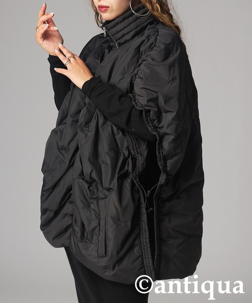 antiqua(アンティカ)の「変形ビッグベスト(ダウンベスト・レディース・ブラック・ONESIZE)」の4枚目の写真