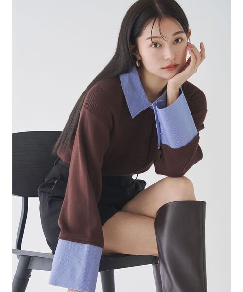 【ラグナムーン】POLO BCSコラボ　シャツカラーカフスニットプルオーバー POLO BCSコラボ】シャツカラーカフスニットプルオーバー｜ラグナムーン