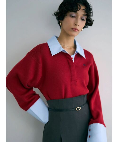 POLO BCSコラボ】シャツカラーカフスニットプルオーバー（ニット