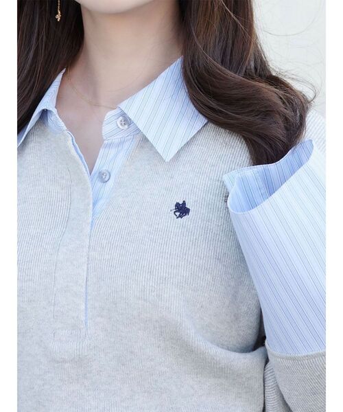 POLO BCSコラボ】シャツカラーカフスニットプルオーバー（ニット