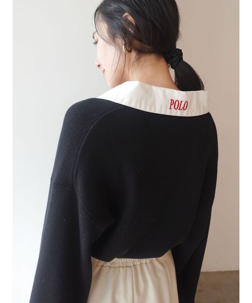 POLO BCS（ポロ ビーシーエス）の「【POLO BCSコラボ】シャツカラーカフスニットプルオーバー（ニット/セーター・レディース・ネイビー/ライトグレー/ボルドー/ブラック/レッド/ブラウン・FREE）」の15枚目の写真