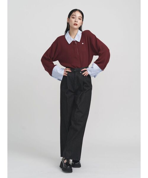 POLO BCSコラボ】シャツカラーカフスニットプルオーバー（ニット